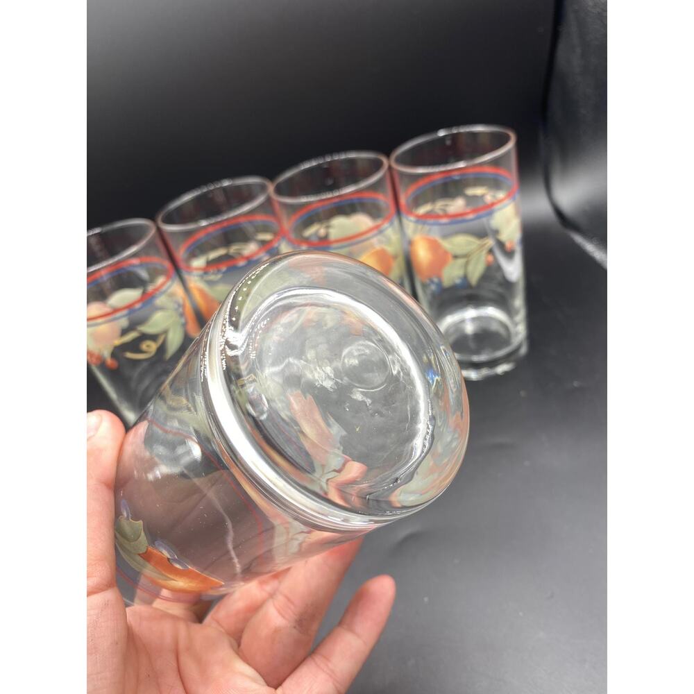 Set 6 Corning Corelle Coordinates Abundance Old Orchard Juice Glasses Fruit - Picture 4 of 4